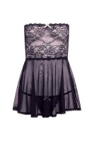 Barely Bare Mesh & Lace Baby Doll Black - Onesize