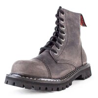 Angry Itch 08-Loch Leder Stiefel Vintage Dunkelbraun...