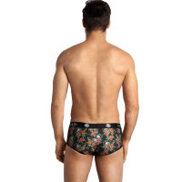 ANAIS Men Power Shorts with red roses and skulls black S